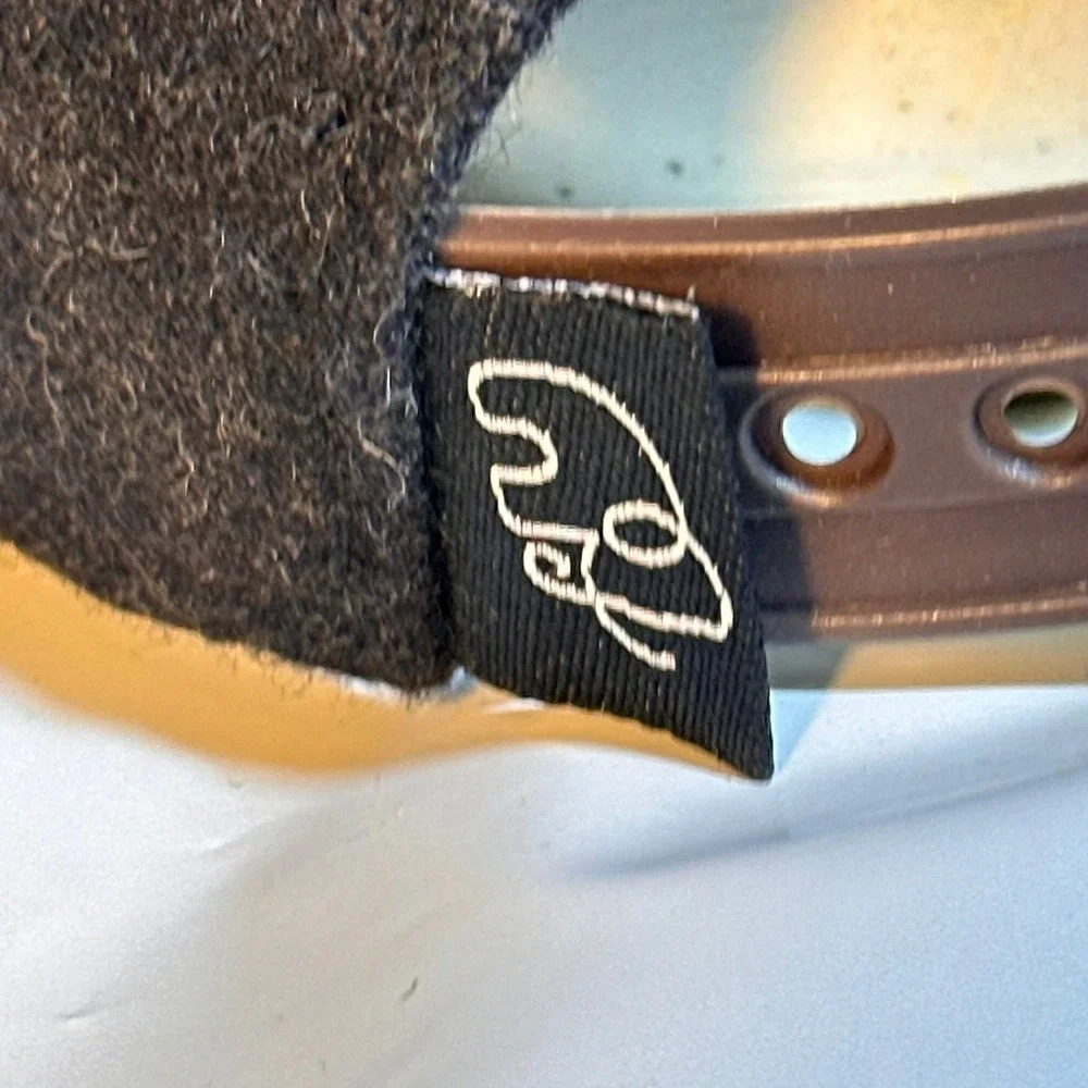 Jack & Winn Snapback Hat‎ Kids XS Black Brown Excellent Wool Blend Flat Brim